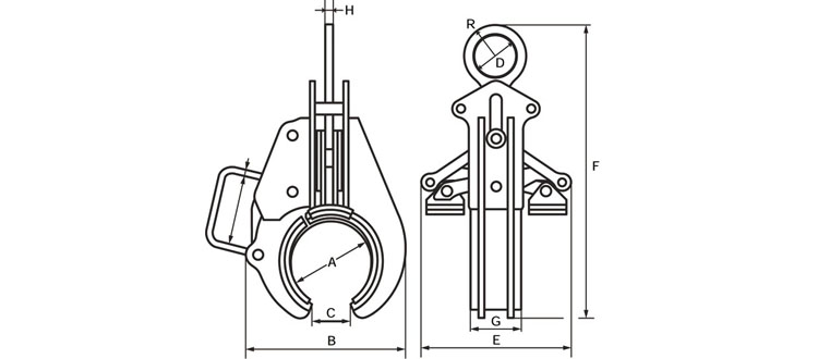 KH管起吊用夹具尺寸图