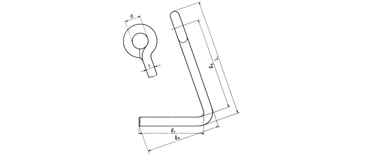 PF钢板起重吊具尺寸图