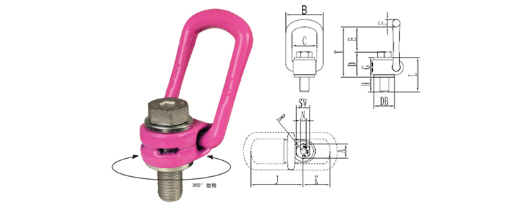 VLBG型RUD旋转吊环尺寸图