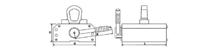 薄板永磁起重器尺寸图