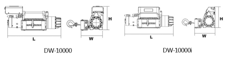 DW-10000i电动绞盘尺寸