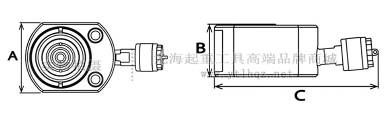 CTS型鹰牌二段式液压千斤顶尺寸图