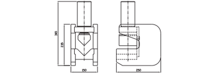 DAB-0100A角钢折弯机尺寸图