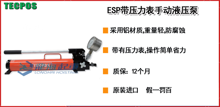 ESP带压力表手动液压泵