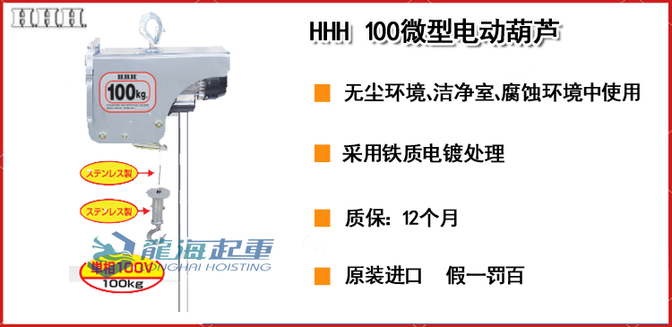 HHH 100微型电动葫芦