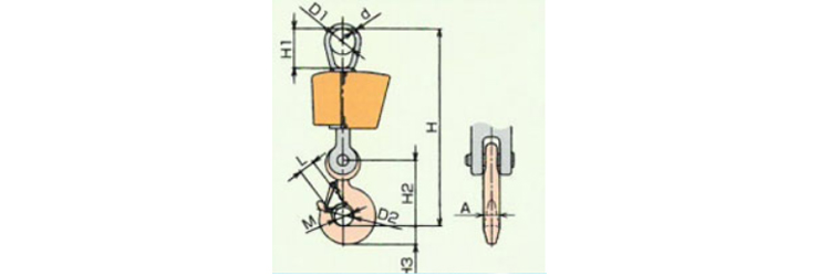 OCS-XZ-B型鹰牌电子吊秤尺寸图