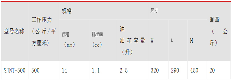 SJNT-500喷嘴试验器参数图