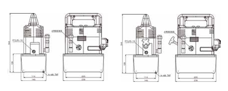 TDPM小型电动液压泵尺寸图
