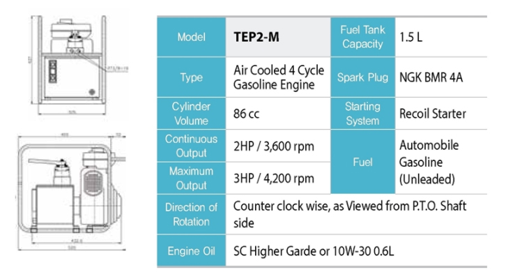 TEP2电动液压泵参数图