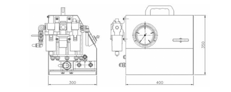 TLC气动液压泵尺寸图