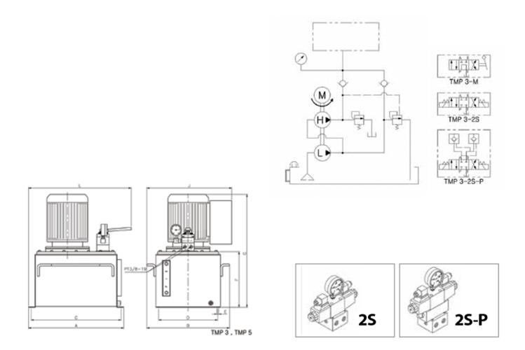 TMP3电动液压泵尺寸图