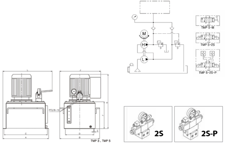 TMP5电动液压泵尺寸图