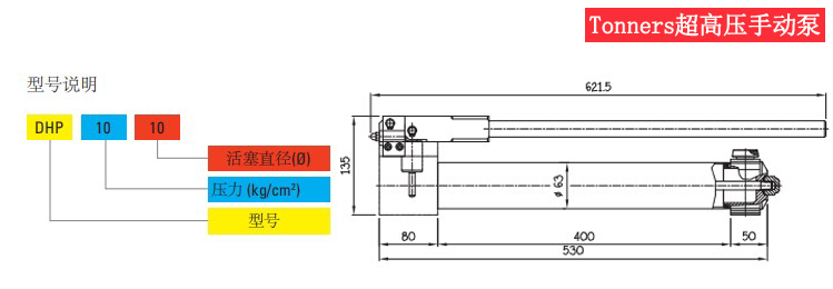 Tonners超高压手动泵尺寸图