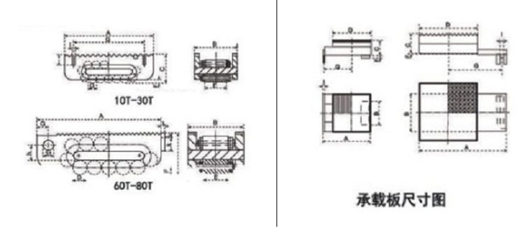 LHRJ-B型滚轮小车尺寸图